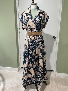 Donna Karan Midi Dress with Belt